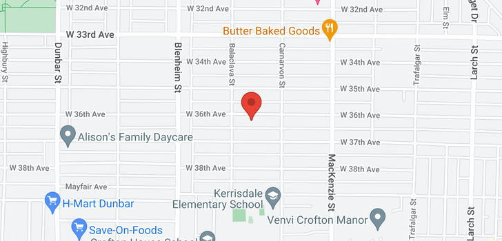 map of 3126 W 36TH AVENUE